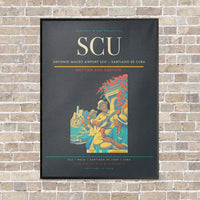 Thumbnail for Antonio Maceo Airport SCU — Santiago de Cuba vertical canvas print - framed - gray background