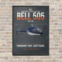 Thumbnail for Bell 505 vertical canvas print - framed - gray background