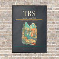Thumbnail for Trieste Airport TRS vertical canvas print - framed - gray background