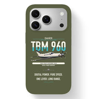 Thumbnail for Daher TBM 960 design on green army magsafe iphone case, for iPhone 17 Pro