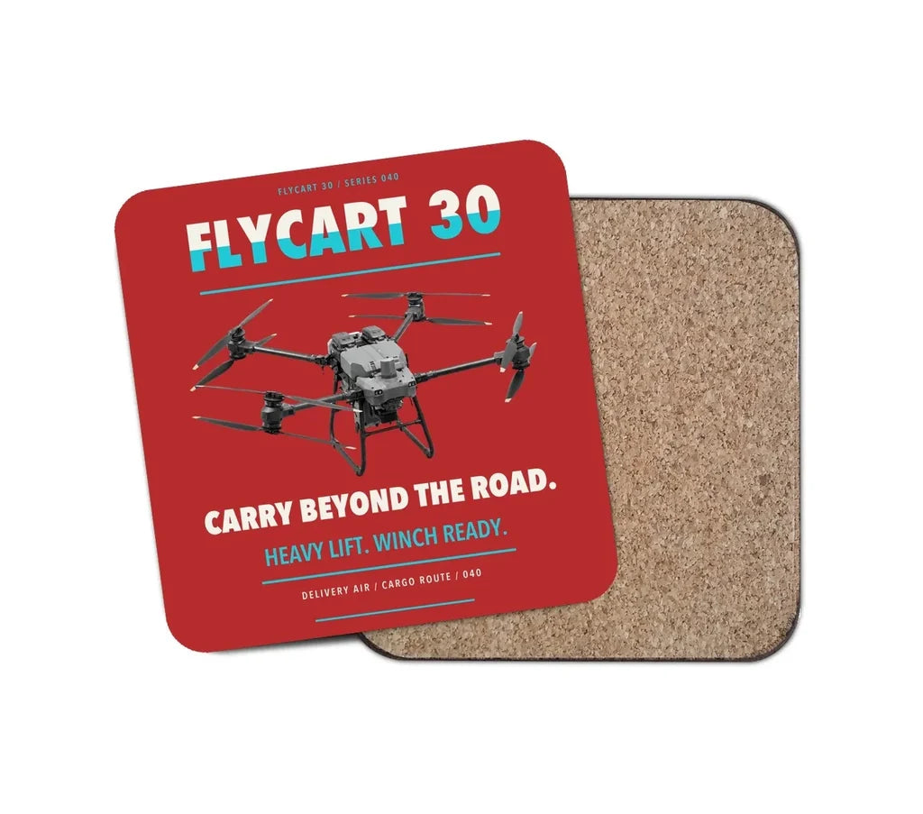 DJI FlyCart 30 design on red 1 piece coaster