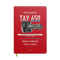 Thumbnail for TAY 650 design on red notebook