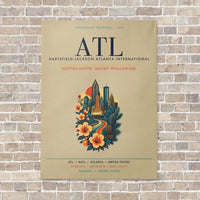 Thumbnail for Hartsfield-Jackson Atlanta International Airport ATL vertical canvas print - no frame - beige background