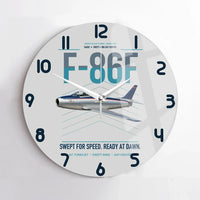 Thumbnail for F-86F Sabre design on light gray no frame wall clock