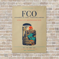 Thumbnail for Rome Leonardo da Vinci Fiumicino Airport FCO vertical canvas print - no frame - beige background