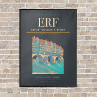 Thumbnail for Erfurt-Weimar Airport ERF vertical canvas print - framed - gray background
