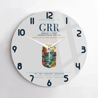Thumbnail for Gerald R. Ford International Airport Grand Rapids (GRR) design on light gray no frame wall clock