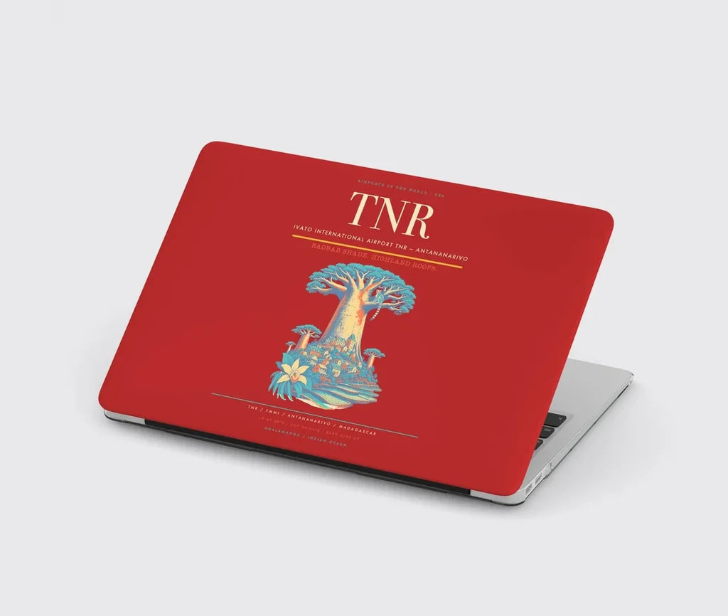 Ivato International Airport (TNR) design on red MacBook case