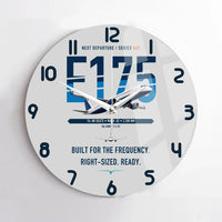 Thumbnail for Embraer E175 design on light gray no frame wall clock