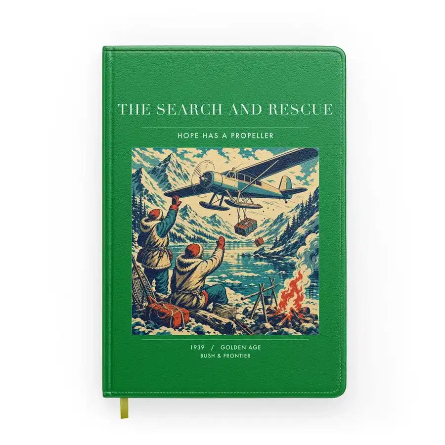 VINTAGE G4052 - The Search And Rescue - Designed Notebooks design on green