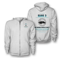 Thumbnail for Flyability Elios 3 design on white zipped hoodie