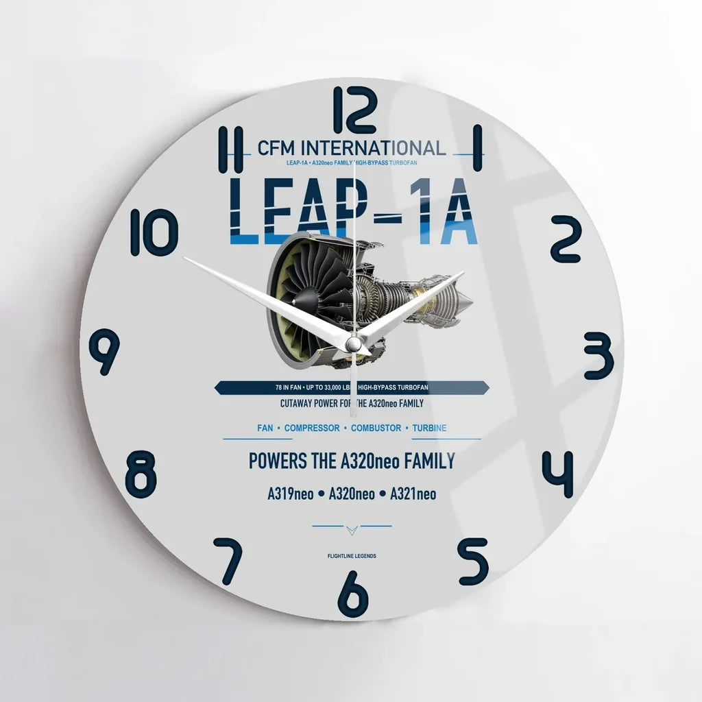 CFM LEAP-1A design on light gray no frame wall clock