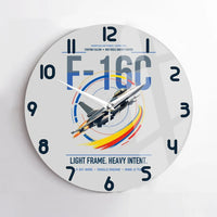 Thumbnail for F-16C Fighting Falcon design on light gray no frame wall clock