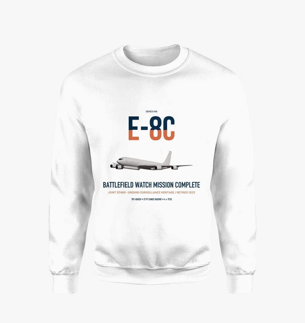 E-8C Joint STARS design on white sweatshirt