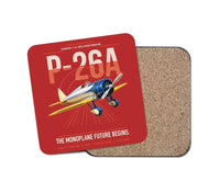 Thumbnail for Boeing P-26A Peashooter design on red 1 piece coaster