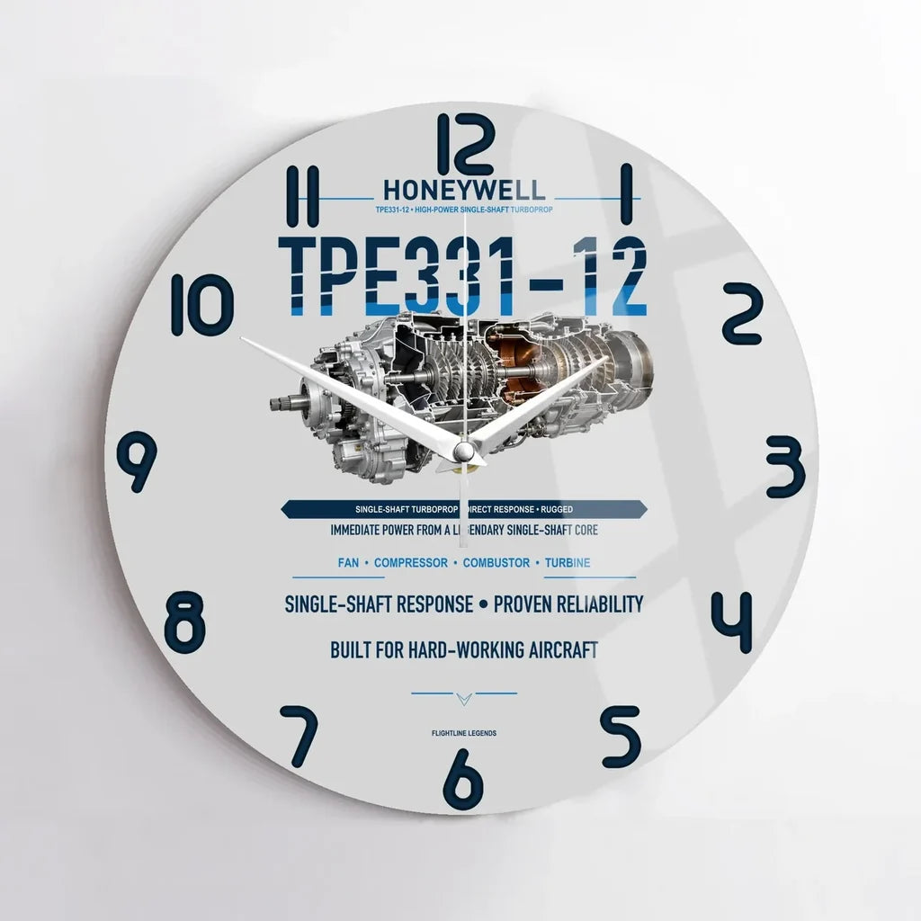 TPE331-12 design on light gray no frame wall clock