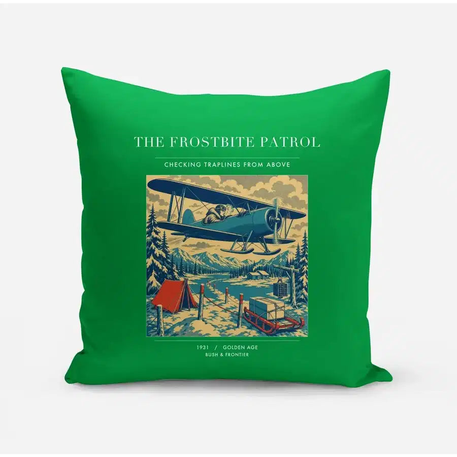 VINTAGE G4290 - The Frostbite Patrol - Designed Pillows design on green