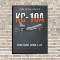 Thumbnail for KC-10A EXTENDER vertical canvas print - framed - gray background