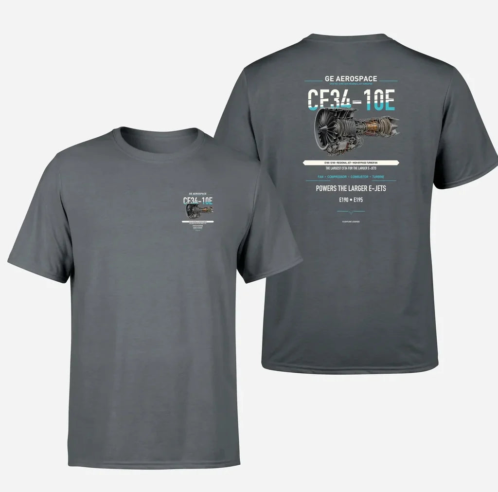 CF34-10E design on gray t shirt