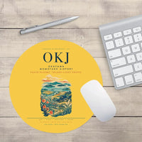 Thumbnail for Okayama Momotaro Airport (OKJ) design on yellow round mouse pad