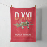 Thumbnail for Fokker D.XXI — Dutch LVA aircraft 221 design on red towel