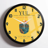 Thumbnail for Montréal–Trudeau International Airport (YUL) design on yellow framed wall clock