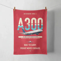 Thumbnail for Airbus A300-600F design on red towel