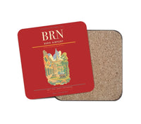 Thumbnail for Bern Airport (BRN) design on red 1 piece coaster