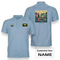 Thumbnail for VINTAGE G4366 - The Tidepool Classroom - Double-Side Polo T-Shirt design on lightblue+name