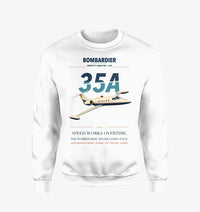 Thumbnail for Bombardier Learjet 35A design on white sweatshirt
