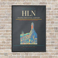 Thumbnail for Helena Regional Airport HLN vertical canvas print - framed - gray background