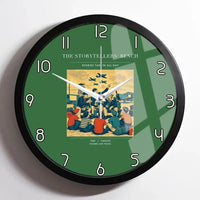 Thumbnail for VINTAGE G4430 - The Storytellers' Bench - Designed Wall Clocks design on green framed