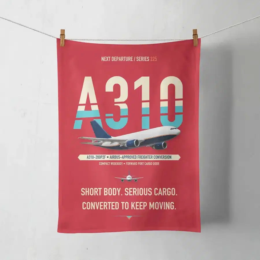 Airbus A310-200P2F design on red towel