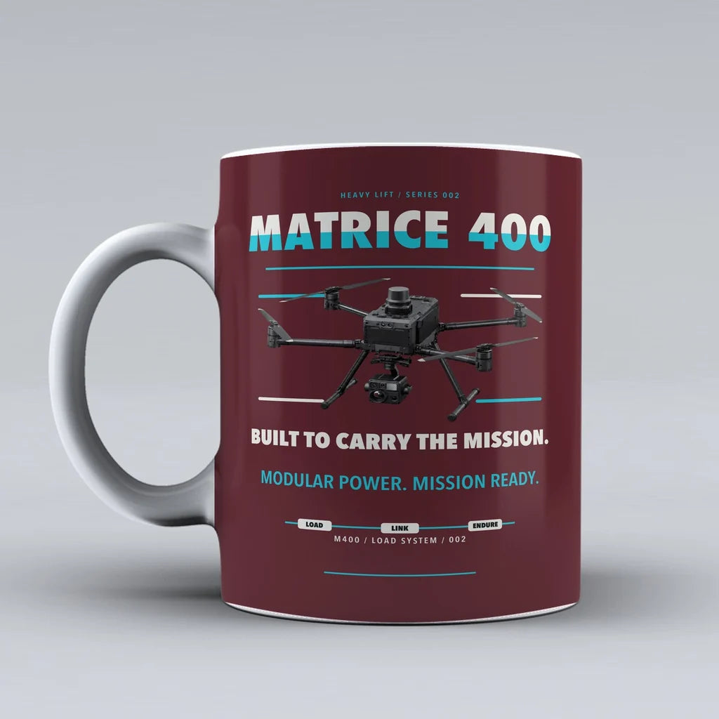 Matrice 400 Mug design on dark red dji