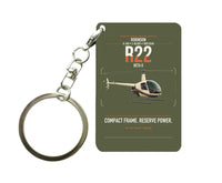 Thumbnail for Robinson R22 Beta II design on green army designed key chain, double-side print