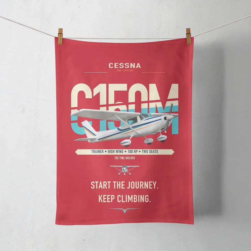 Cessna 150M design on red towel