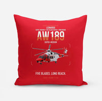 Thumbnail for Leonardo AW189 design on red pillow
