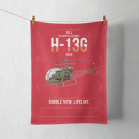 Thumbnail for Bell H-13G Sioux design on red towel