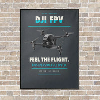 Thumbnail for DJI FPV vertical canvas print - framed - gray background