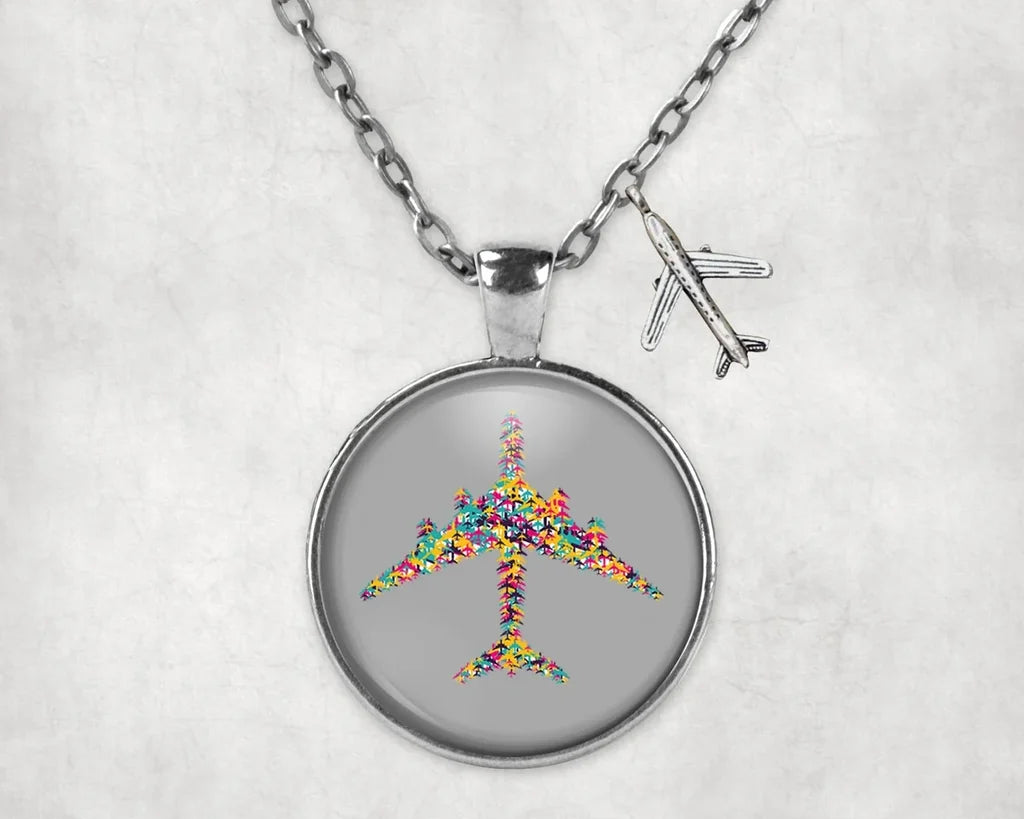 Colourful Airplane Necklace - view 7