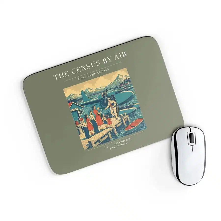 VINTAGE G4416 - The Census By Air - Designed Mouse Pads design on greenarmy rectangle