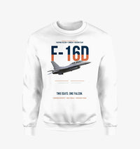 Thumbnail for F-16D Fighting Falcon Two Seats One Falcon design on white sweatshirt