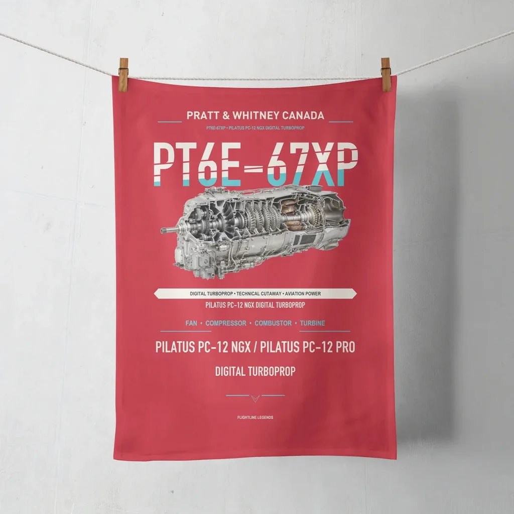 PT6E-67XP design on red towel