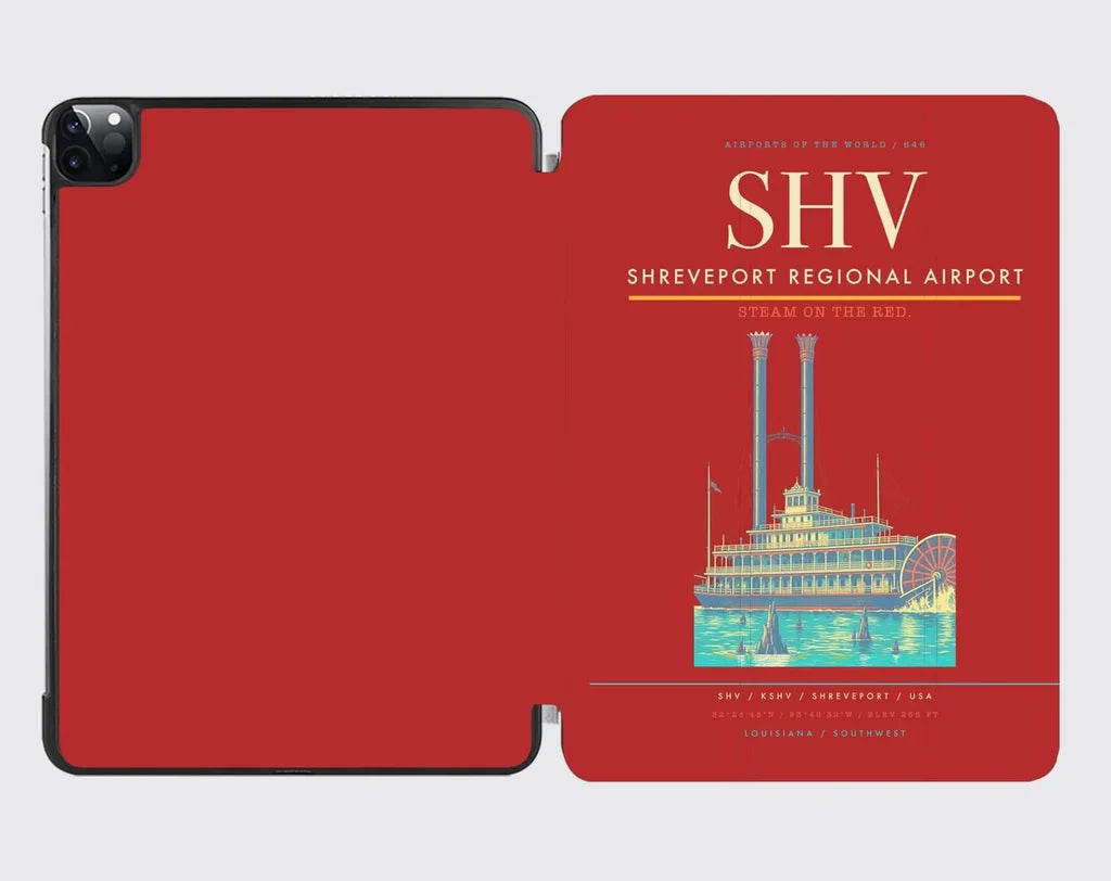 Shreveport Regional Airport (SHV) design on red ipad tablet case