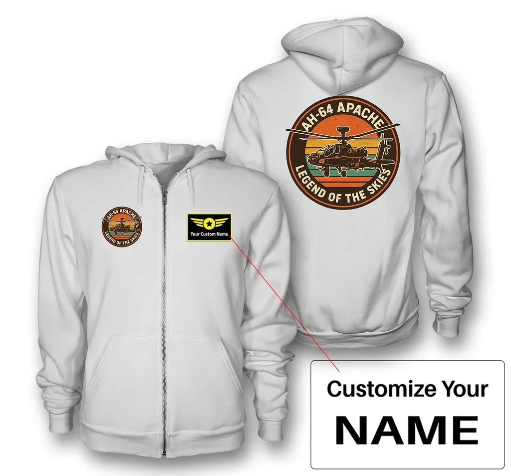 Customisable Retro Apache AH-64 Hoodie - view 7