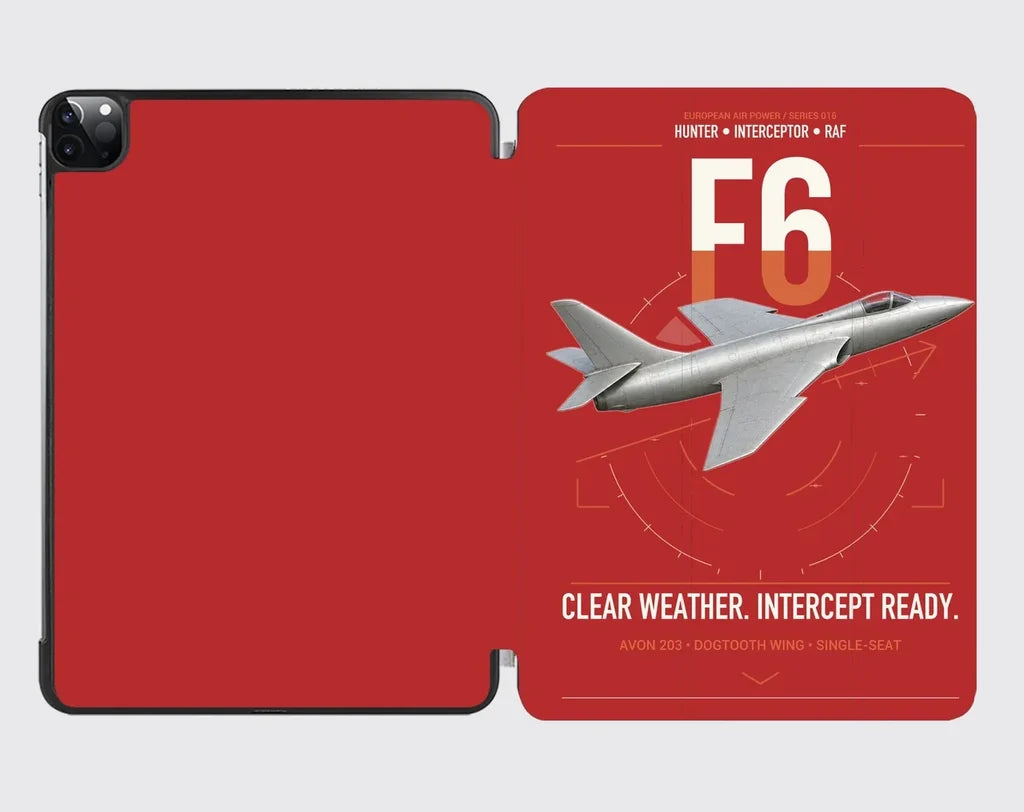 Hawker Hunter F6 design on red ipad tablet case