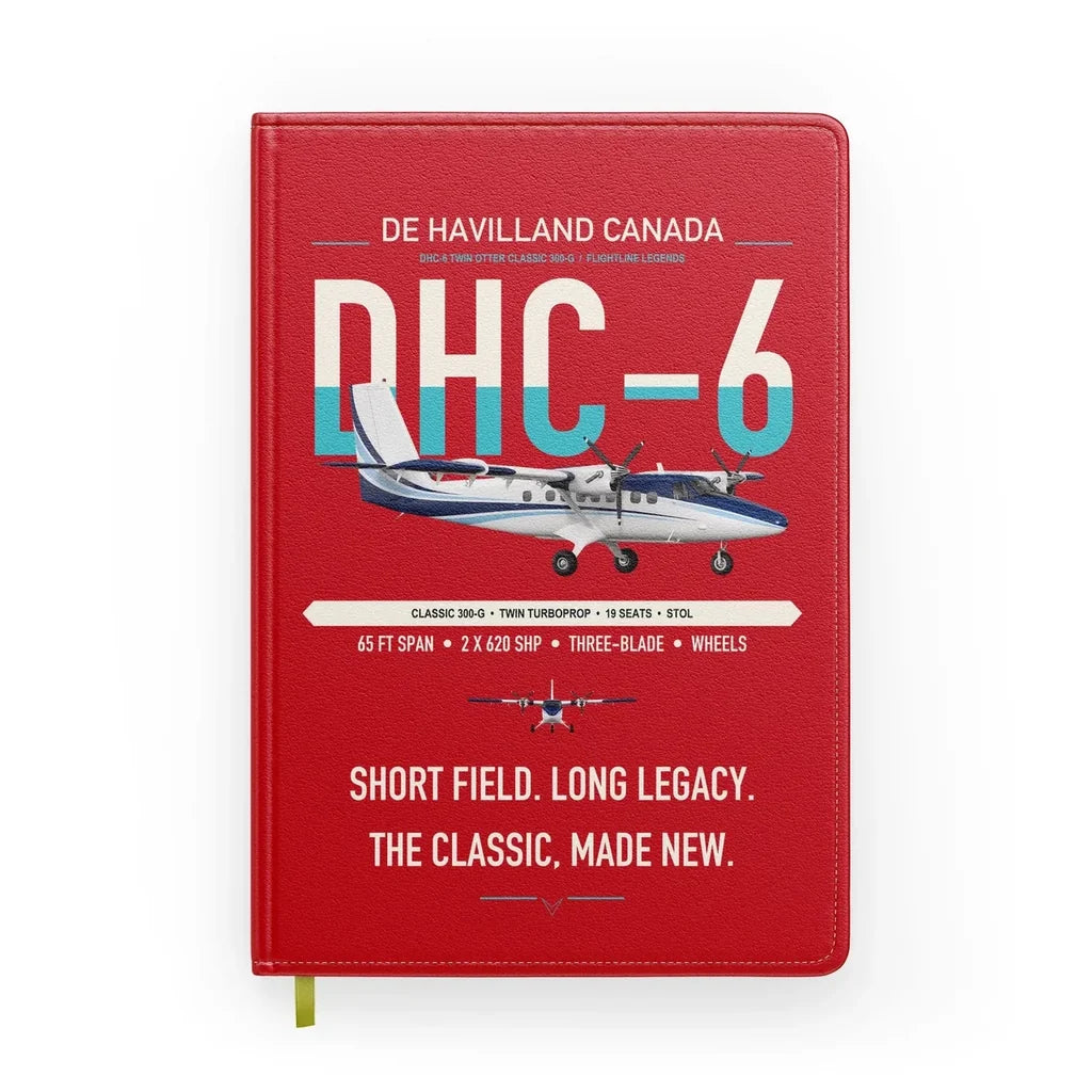 DHC-6 Twin Otter Classic 300-G design on red notebook