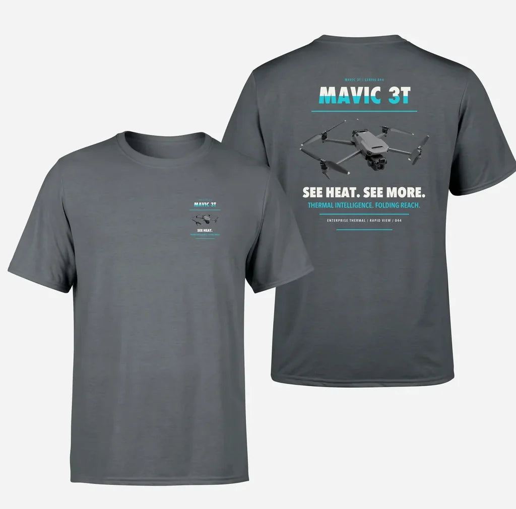 DJI Mavic 3 Thermal design on gray t shirt