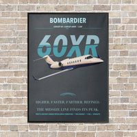 Thumbnail for Bombardier Learjet 60XR vertical canvas print - framed - gray background
