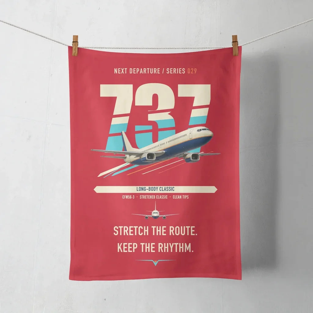 Boeing 737-400 Classic design on red towel